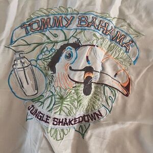 Tommy Bahama 100% Silk Embroidered Camp Shirt Men's Size S "Jungle Shakedown"